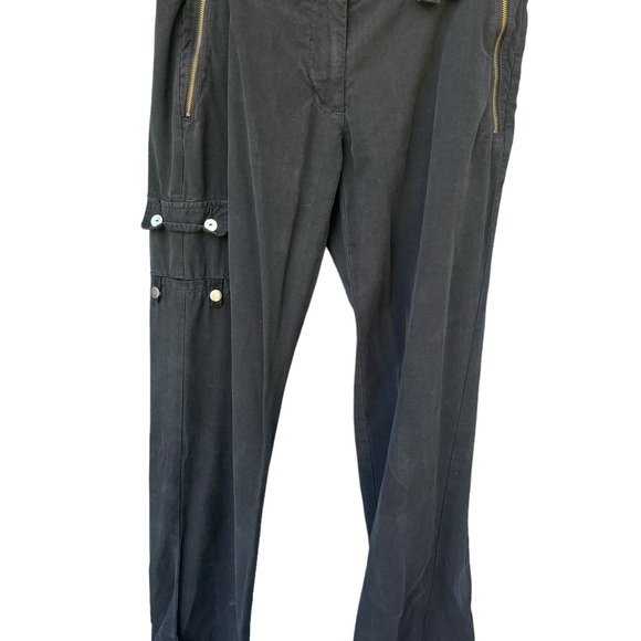 Da-Nang Black Silk Trousers Size M - Picture 5 of 7